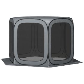 11 x 11ft Pop Up Screen Tent, UPF50+ Portable Camping Gazebo Screen House with Carry Bag, Dark Gray