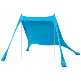 Beach Tent Sun Shelter, UPF50+ Sun Protection, 6.6 ft Tall, 7.5x7.5 ft, Easy Pop Up Beach Canopy with Sandbags, Stability Poles, Sand Shovels