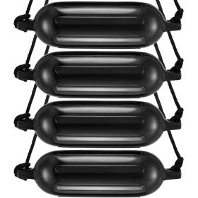 Boat Fenders, 6.5" x 23" Boat Bumpers for Docking, Inflatable Ribbed Fender with Center Holes, Marine Boat Dock Fender Bumper with Air Pump