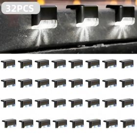32&16 PCS Solar Deck Lights Outdoor Solar Step Lights Waterproof Led Solar Lights For Outdoor Stairs Step Fence Yard Patio And Pathway Family's G (Option: White Light 32Pack)