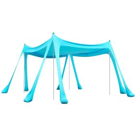 Beach Tent Sun Shelter, UPF50+ Sun Protection, 6.6 ft Tall, 10 x 10 ft, Easy Pop Up Beach Canopy with Sandbags, Stability Poles, Sand Shovels (Canopy Size: 10x10x6.6 ft, Canopy Color: Turquoise)