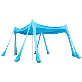 Beach Tent Sun Shelter, UPF50+ Sun Protection, 6.6 ft Tall, 10 x 10 ft, Easy Pop Up Beach Canopy with Sandbags, Stability Poles, Sand Shovels (Canopy Size: 10x10x6.6 ft, Canopy Color: Blue)